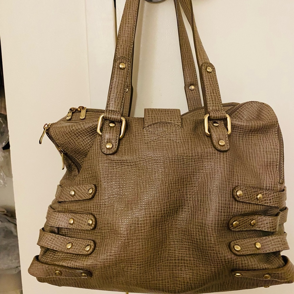 Authentic Jimmy Choo Python Taupe Textured Leathe… - image 5